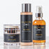 Three skincare products from IKNOW on a clean white background: a clear jar of Very Necessary SPF 40 moisturizer cream, a bottle of Plum Enzyme Powder Cleanser, and a bottle of Immerse pure neroli hydrosol aromatic mist.