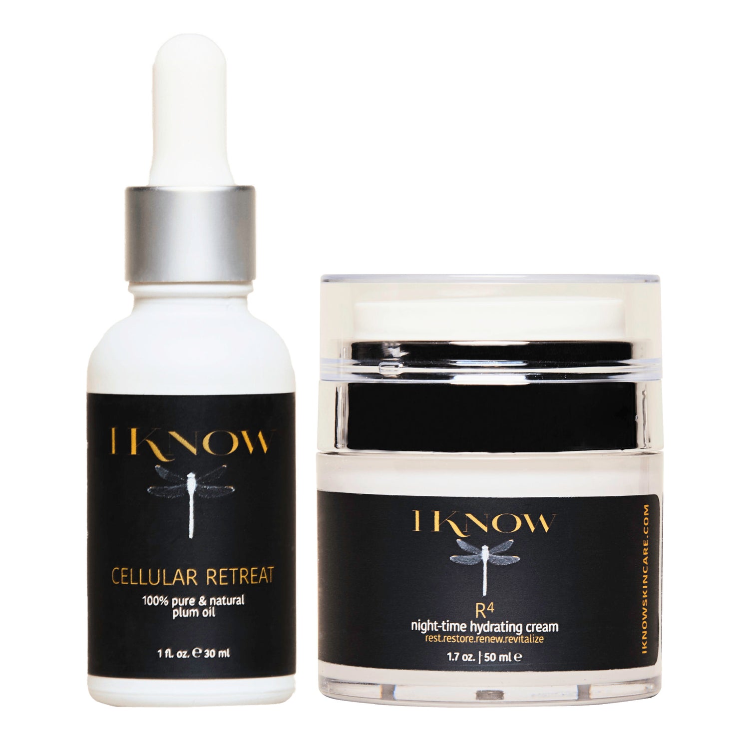IKNOW Skincare Hydration Duo with 100% Pure Kakadu Plum Oil and Hydrating Nighttime Cream